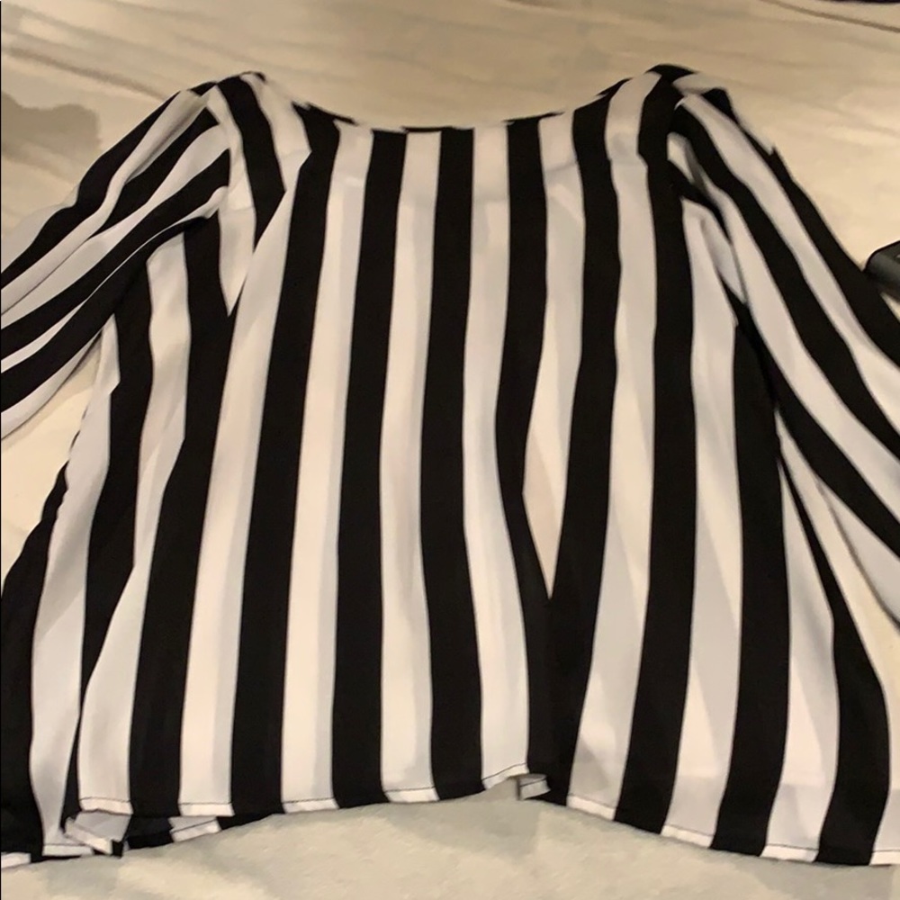 Black and white blouse